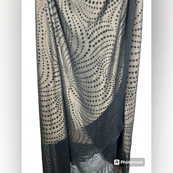 Vintage 90s BYER TOO! Formal Black Shear evening gown with liner Size Large - Picture 4 of 8